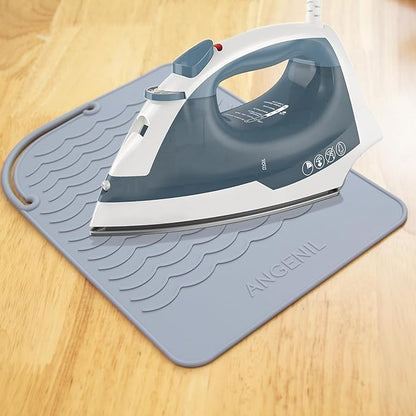 ANGENIL Silicone Heat Mat for Hair Tools - Flat Iron and Curling Iron Pad, Heat-Resistant Travel Case, 9" x 6.5"