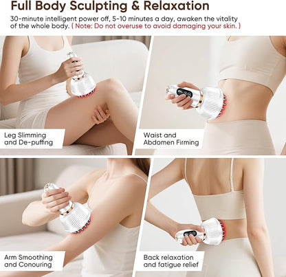 Multford 3 in 1 Body Sculpting Machine & Lymphatic Drainage Massager,Portable Cellulite Massage Tool，Skin Tightening Device for Legs, Arms & Belly, Body,Effectively Tightens The Skin