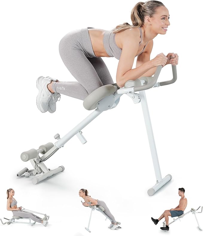 WONDER CORE Pro Max, Ab Machine for Stomach Workout, Ab Workout Equipment for Home Gym, Ab Trainer, 4-in-1 Exercise Equipment: Rowing Machine, Leg Press Machine, Ab Glider Machine, Roman Chair