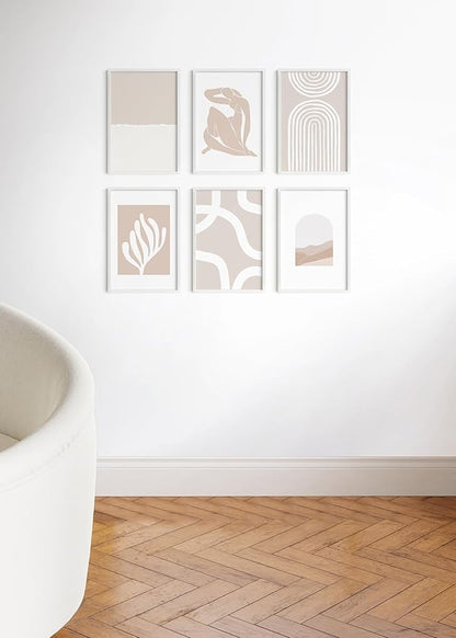 HAUS AND HUES 12x18 White Metal Picture Frames - Features Premium Aluminum, Vertical & Horizontal Hang, Shatterproof Plexiglass - Perfect for Home, Room, Office (12x18 in, White, Set of 6)