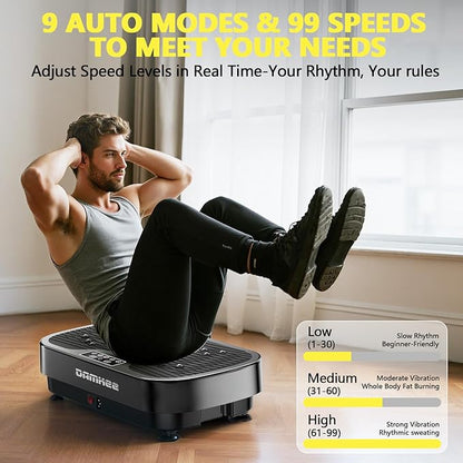 Vibration Plate Exercise Machine for Lymphatic Drainage, 2025 Advanced Triple Motors Vibrating Equipment for Weight Loss, Whole Body Workout with Magnetic Acupoints, Gym Home Shake Board for Fitness