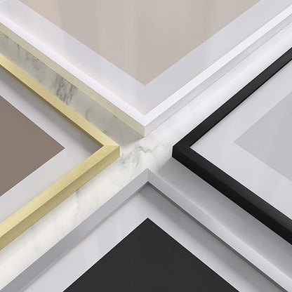 HAUS AND HUES 12x18 White Metal Picture Frames - Features Premium Aluminum, Vertical & Horizontal Hang, Shatterproof Plexiglass - Perfect for Home, Room, Office (12x18 in, White, Set of 4)