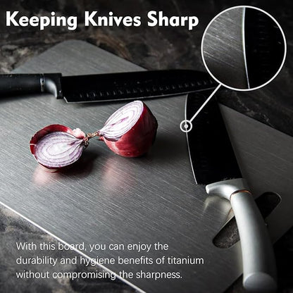 Titanium Cutting Board - 1 pack Titanium Cutting Boards for Kitchen,Double Sided Titanium Cutting Mat（11.81 * 17.91in）