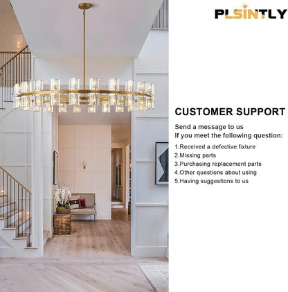 Large Black Crystal Chandelier Light Fixtures, 18 Lights Modern Crystal Chandeliers for Dining Room,Staircase Hallway Living Room Entryway,2 Layers 41'' Foyer Chandelier