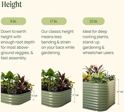 Vego garden 32" Tall 42" Round Raised Garden Bed Raised Bed Planter Box for Vegetables Flowers Patio-Modern Gray
