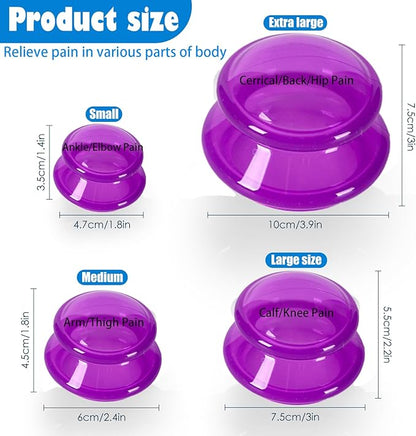 15Pcs Cupping Therapy Set-Professional Silicone Cupping, Suitable for Facial Body Massage/Deep Myofascial Release/Pain Relief/Muscle Relaxation & More (Purple,15pcs)