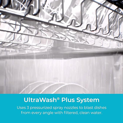 Kenmore 24" Built-In Dishwasher - UltraWash Plus, SmartWash, Accela Wash, Sanitize Rinse, TurboDry, and Removable Third Rack - 15 Place Settings - 49 DBA - ENERGY STAR Certified - Stainless Steel