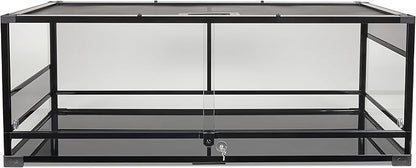 Zilla QuickBuild Reptile 65 Gallon Glass Terrarium Habitat with Sliding Door For Geckos, Snakes, Lizards, Frogs, Turtles, and Tortoises, 48" x 18" x 18"