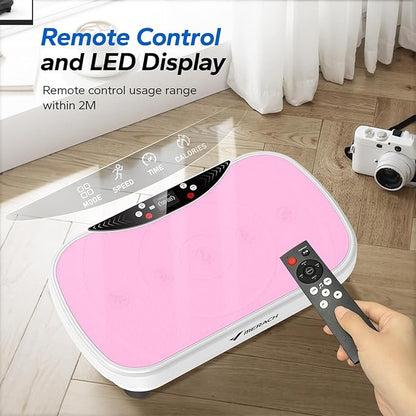 MERACH Vibration Plate Exercise Machine, Vibration Plate for Lymphatic Drainage Weight Loss, Vibrating Plate Exercise Machine with Bluetooth and LED Display, Workout Equipment for Women Men Home