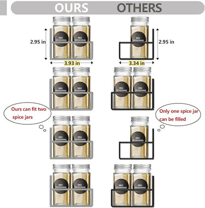 Magnetic Spice Rack Organizer for Fridge Seasoning Organizer for Kitchen Storage With Screw Magnetic Shelf for Oven, RV,Garage,Bathroom (Grey, 4pack)