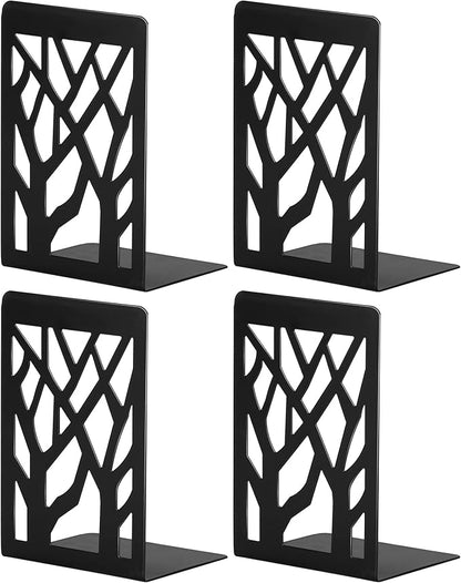 Book Ends, Bookends, Bookends for Shelves, Bookend, Book Ends for Heavy Books, Black Metal Book Shelf Holder Home Decorative, Book Stoppers for Shelves 2 Pair