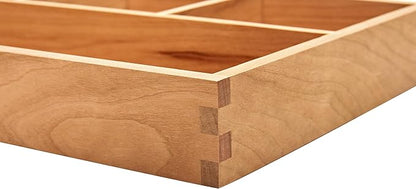 pandapark Wood Organizer Tray,Black Walnut,Desk & Drawer Storage Box (Cherry Master-4)