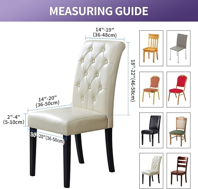 Joccun Chair Covers for Dining Room Set of 2,Dining Chair Slipcovers Stretch Dining Room Chair Covers Seat Protector,Washable Parsons Chair Cover for Home,Banquet(Seal Brown,2 Pack)