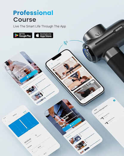 RENPHO Massage Gun with Heat and Cold, Portable Percussion Muscle Deep Tissue Massager with Bluetooth, Carry Case, Gifts for Men Women, Active+ Thermacool
