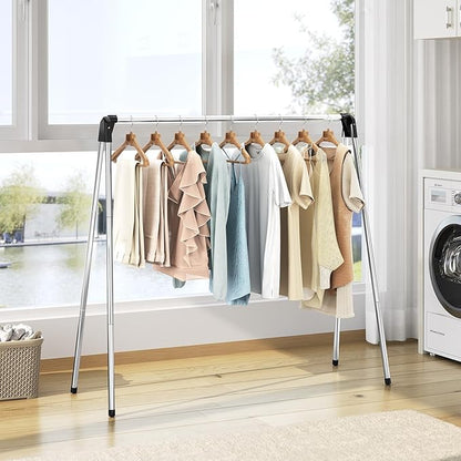 APEXCHASER Foldable Clothes Drying Rack, 55'' Collapsible Laundry Clothes Airer Width Heavy Duty Hanger for Sweaters Baby Clothes Towels Portable Indoor Outdoor for Home Travel