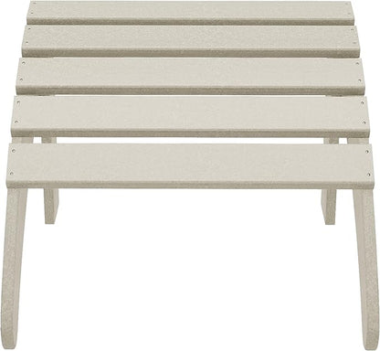 WestinTrends Outdoor Ottoman, Patio Adirondack Ottoman Foot Rest, All Weather Poly Lumber Folding Foot Stool for Adirondack Chair, Widely Used for Outside Porch Pool Lawn Backyard, Sand