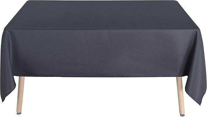 sancua Square Tablecloth - 70 x 70 Inch - Water Resistant Spill Proof Washable Polyester Table Cloth, Decorative Fabric Table Cover for Dining Tables, Buffet Parties and Camping, Grey