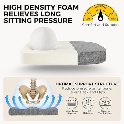 downluxe Indoor Chair Cushions for Dining Chairs, Soft and Comfortable Textured Foam Kitchen Chair Pads with Ties and Non-Slip Backing, 16" x 16" x 2", Dark Grey, 6 Pack