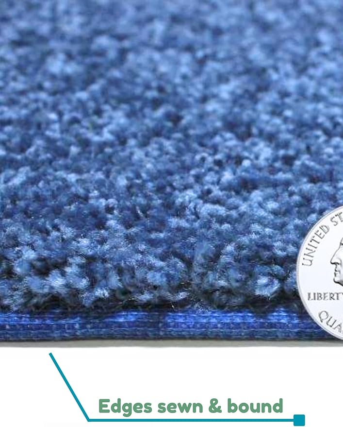 KOECKRITZ Soft and Colorful Kids Classroom Area Rugs (Passes Flammability Pill Test) Many Sizes and Bright Colors to Select from (12' Round, Royal)