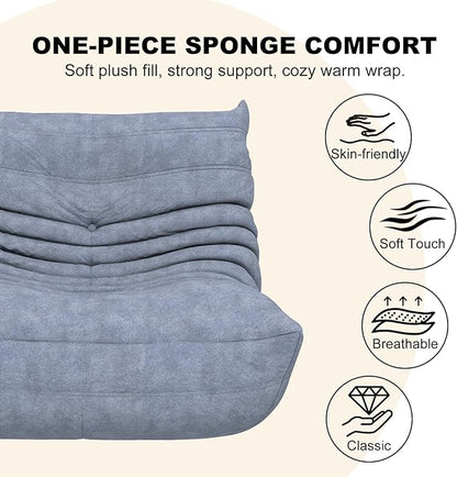 Bean Bag Chairs for Adults, Bean Bag Sofa - Adult Size with Soft Waterproof Fabric for Living Room, Apartments, Reading Corner, Gaming, and Movie Venue (Gray)