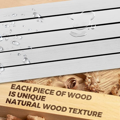 3-Pack Floating Wall Shelves, 24-Inch Rustic White Wooden Shelves for Storage and Décor, Easy Installation for Living Room, Bedroom, and Kitchen