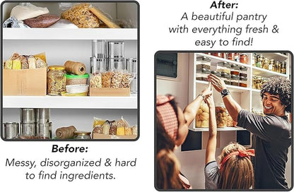 Shazo 9 PC Airtight Food Storage Containers - BPA Free Clear Plastic Snack & Spice Containers with Easy Lock Lids - Kitchen and Pantry Organization for Herbs, Coffee, Tea - 0.5L / 2.1 Cups