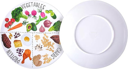9" Portion Control Plate - Healthy Nutrition Plate for Adults and Teens, Melamine, Ideal for Weight Loss and Diabetes Management (1 Pack)