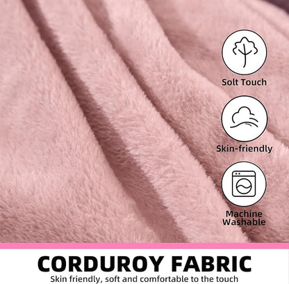 5FT，Big Bean Bag Chairs for Adults，Large beanbag with Filler Included，Memory Foam Material，Easy to Clean and Washable Corduroy Fabric，Suitable for Living Room and Bedroom (Pink, 5 Foot)