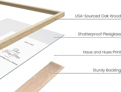 Haus and Hues 20x30 Natural Oak Wood Picture Frames Set of 15 - Premium Bulk Picture Frames 12x16 Bundle - Elegant Gallery Wall Frame Set for Posters, Art Display - Ideal for Wall Decor in Home &