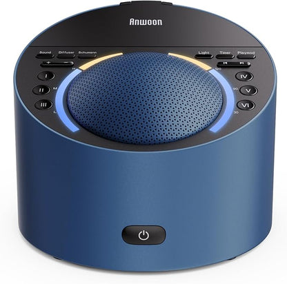 Sound Machine & Soothing Light |Optional Expan. Aroma Diffuser & Schumann Resonance (Add'l Purchase) |Premium Metal Shell with 50+ Calming Sounds System for Sleep, Focus, Relaxation –Adults Kids Baby