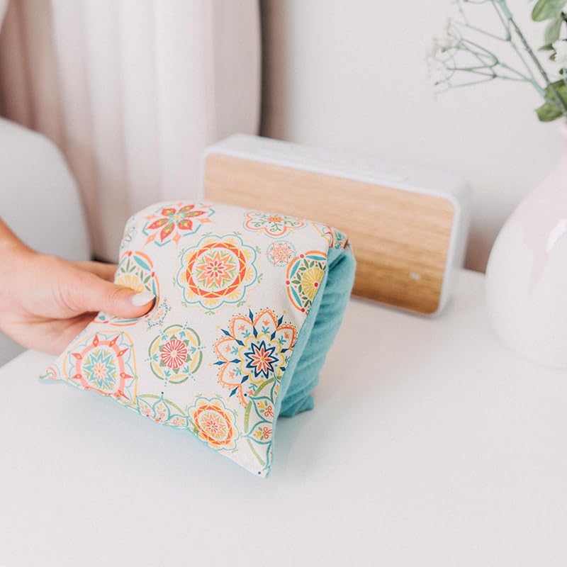 Large Microwave Heating Pad with Flax Seed, Scented or Unscented, Good For Back Pain or Cramps, Moist Heat Therapy or Ice Pack, Microwavable Bean Bag, 6" x 12" (Black Floral, No Added Herbs)