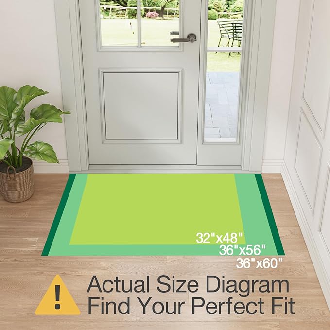 LUMI Indoor Door Mat 36"x56", Ultra Thin Low Profile Non-Slip Doormat for Home Entrance, Absorbent & Stain-Resistant Welcome Mats, Washable Entryway Mat for Front Door, Patio, Porch, Camel