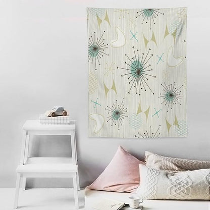 ICMOLYYENLO Boho Medieval Cat Tapestry, Abstract Atomic Starburst Geometric Aesthetic Art Wall Hanging For Bedroom Living Room Dormitory 60x60 Inches