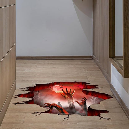 Halloween Wall Stickers Bat Ghost Scary Decor Large Removable Floor Room Decals Decoration Window Clings Party Supplies for Windows Glass Home Ornaments