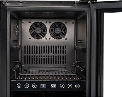 Newair 15" Wine and Beverage Refrigerator 9 Bottle and 48 Can Capacity, Beverage Cooler in Stainless Steel, Built-in or Freestanding Dual Zone Drink Fridge with Triple-Pane Glass Door