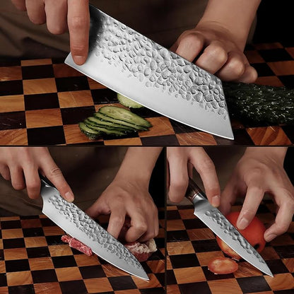 KOFERY 5PCS Chef and BBQ Knife Set with Roll Bag, High Carbon Stainless Steel Knives for Precise Cooking, Outdoor Meat Cutting(Include Sharpening Steel)
