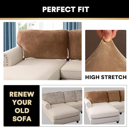 PrinceDeco Velvet Cushion Covers for Sectional Couch, Camel