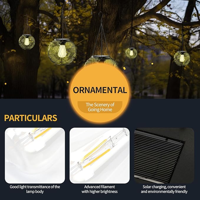 Replacement Solar Light Parts-Solar Lanterns Outdoor Waterproof Two Sizes for Versatile Switching 2 Pack They Can Serve As Accessories Or Stand Alone As Lanterns
