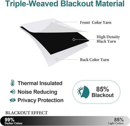 ChrisDowa Grommet Room Darkening Curtains for Bedroom and Living Room - 2 Panels Set Thermal Insulated Blackout Curtains (Greyish White, 42W x 84L)