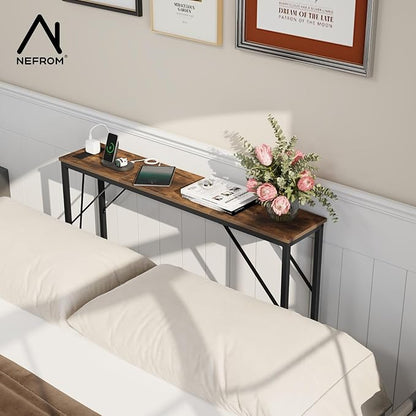 47.2'' Console Table, Skinny Entryway Table with Fast-Charging Station, Narrow Long Sofa Table, Behind Slim Couch Table for Entrance, Hallway, Living Room Decor ST-BR120-1