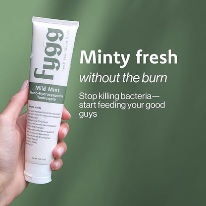 Fluoride Free Toothpaste, Nano Hydroxyapatite (Mild Mint) | Dentist Recommended - for Remineralizing, Whitening, & Sensitive Teeth - Premium Tooth Paste for Adults & Kids Oral Care (4oz)
