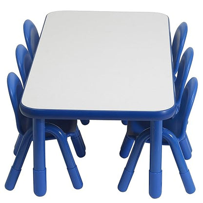 Children’s Factory Baseline Preschool 60" x 30" Rectangular Table & Chair Set - Solid Blue - AB74620PB