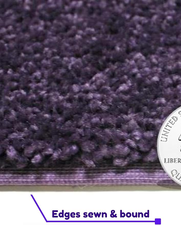 KOECKRITZ Soft and Colorful Kids Classroom Area Rugs (Passes Flammability Pill Test) Many Sizes and Bright Colors to Select from (7' Round, Eggplant)