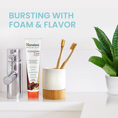 Himalaya Botanique Complete Care Toothpaste, Herbal, Cinnamon Flavor, Fights Plaque, Freshens Breath, Fluoride Free, No Artificial Flavors, SLS Free, Cruelty Free, Foaming, 5.29 Oz, 4 Pack