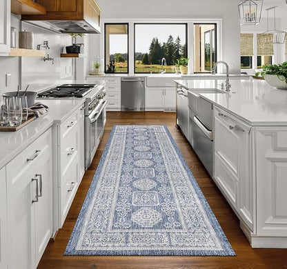 Keen Home Design Terrace Outdoor Runner Rug - 2x8 Washable Indoor/Outdoor Rug for Patio, Kitchen, Balcony, Beach, Garden, Deck and Porch, Size: 2'2"x7'7"