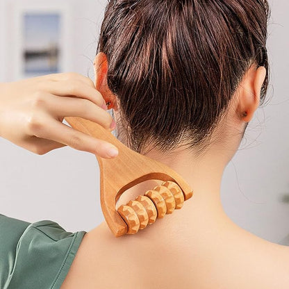Wood Massage Roller Tools,Body and Face Roller, Handheld Wooden Total Body Massager,Wooden Massager Tool,1 Pieces.