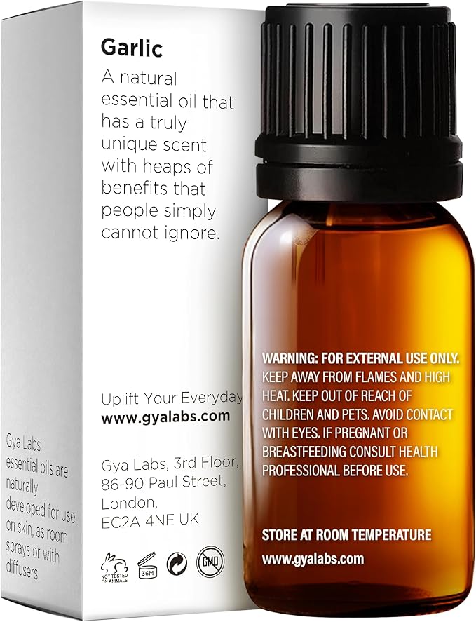 Gya Labs Garlic Essential Oil for Diffuser - 0.34 Fl Oz - 100% Pure Natural Garlic Oil for Skin, Hair, Candle Making Scent