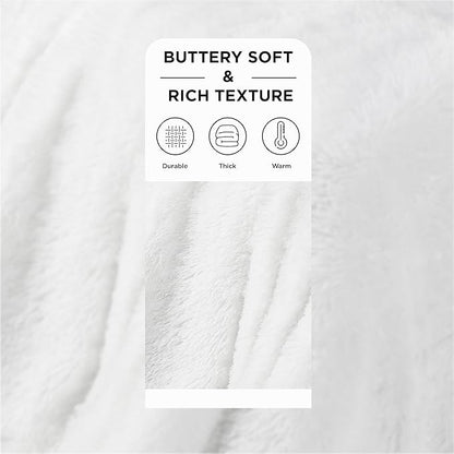 Bedsure GentleSoft Fluffy White Throw Blanket, White Decor Fuzzy Gifts for Women, Soft Cozy Furry Sherpa Fleece Plush Thick Warm Shaggy Faux Fur Throw Blanket for Couch, Bed, Camping, Travel, 50x60
