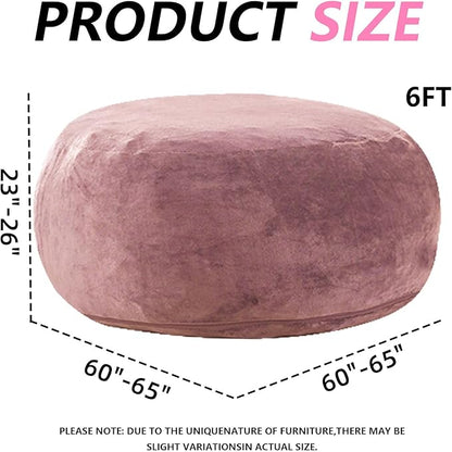 6FT,Oversized Bean Bag Chairs for Adults,Giant beanbag with Filler Included，Fluffy Memory Foam,Soft and Comfy Corduroy Fabric,Gaming Chairs Suitable for Living Room and Bedroom (Pink, 6 Foot)