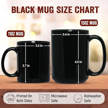 Colorful Raccoon Black Mug, Custom Choose Name Raccoon Coffee Cup, Gift For Men Women, Personalized Animal Lover Ceramic Mug, Customized Animal Design Cup 11oz 15oz